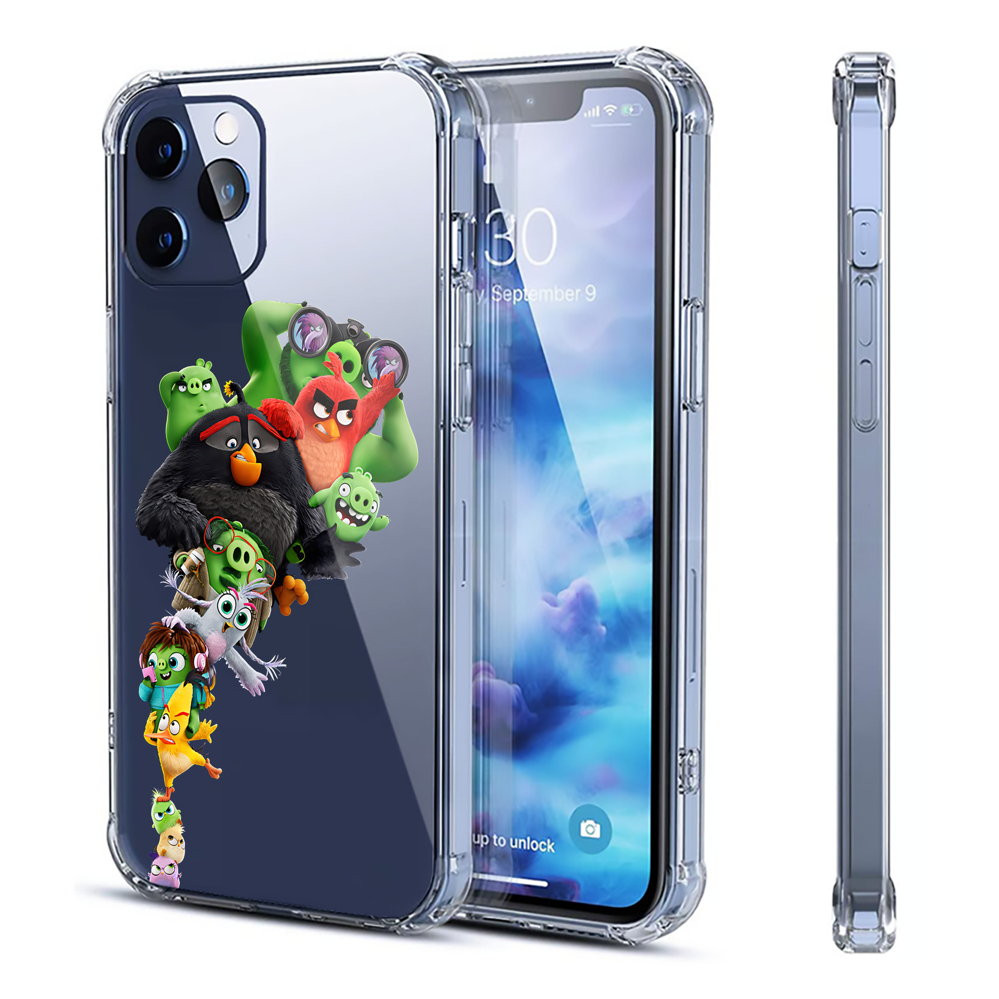 （画像用） Angry Birds アングリーバード 【iPhone 12シリーズ対応】透明スマホケース（クリアソフトケース）